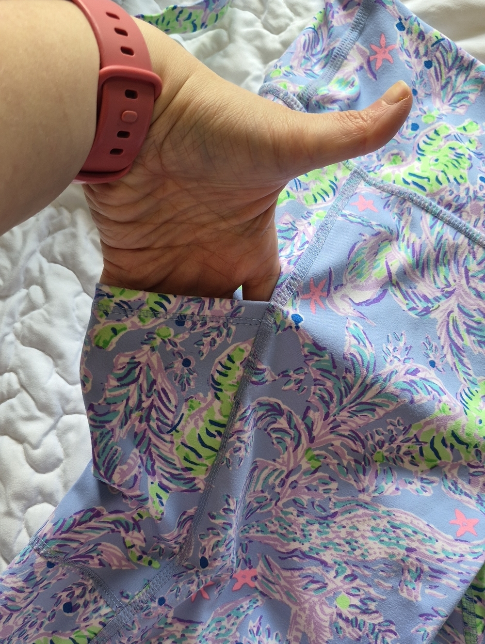 Lilly Pulitzer Luxletic Blue Peri Turtle Package UPF 50+ Tank Legging Set M - Picture 6 of 14